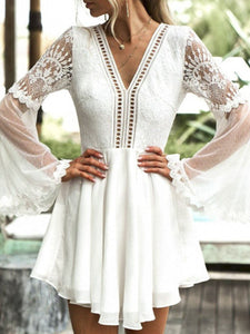 Beautiful Empire Waist Lace-Inset Dress. Day to Night.