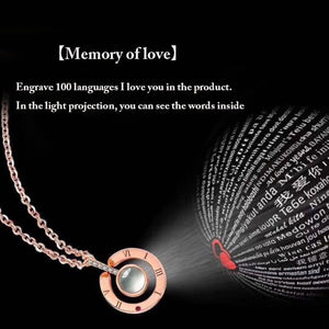 100 languages "I Love You" Projection Pendant Necklace