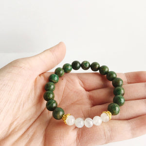 Chakra African Jade & Moonstone Bracelet