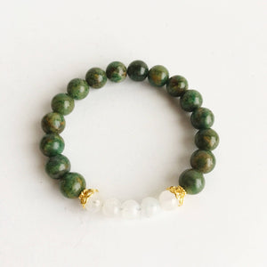 Chakra African Jade & Moonstone Bracelet