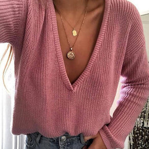 Sexy Deep V-Neck Sweater