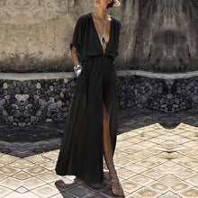Breezy Summer Deep V Summer Dress with Pockets