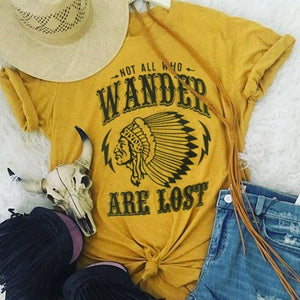 "Not All Who Wander Are Lost" vintage casual tee