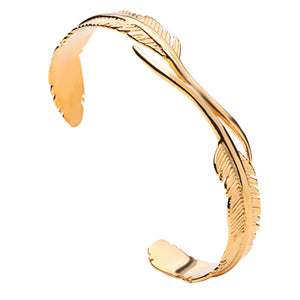 Gold Feather Cuff Bracelet