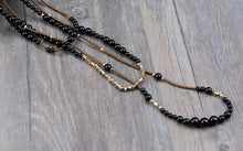 Boho Black Onyx with Seed Beads 3 Layers Beaded