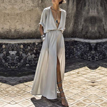 Breezy Summer Deep V Summer Dress with Pockets