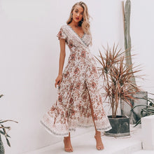 Vintage beautiful floral wrap dress with sexy side slit in 3 colors.