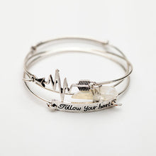 "Follow Your Heart" 3pc Wire Bangle Set