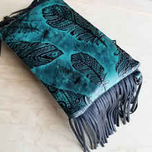 Gorgeous Handmade Feather-Embossed Bohemian Leather Clutch