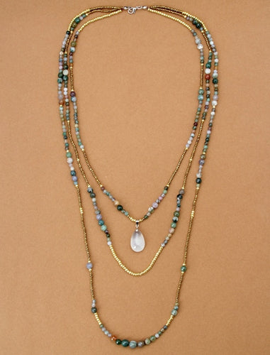 Beautiful Multi-layered Semi-precious Stone Necklace