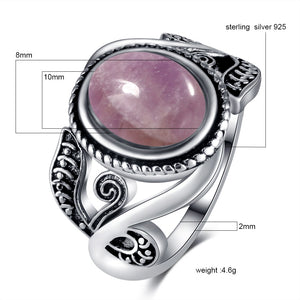 Light Purple Chalcedony Natural Stone Ring