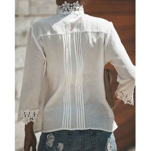 Lace Trim Bohemian Blouse