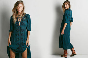 Beautifully Embroidered Bohemian Long Dress