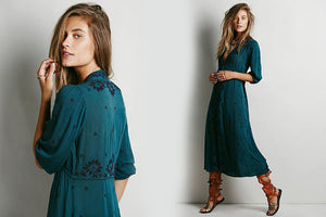 Beautifully Embroidered Bohemian Long Dress