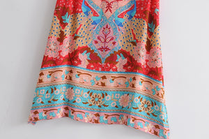 Boho Ethnic Print Maxi Skirt