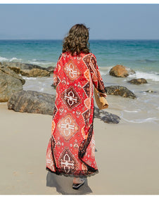 Bohemian Ethnic Print Kimono