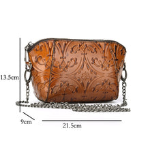 Leather Tooled and Embossed Crossbody Bag