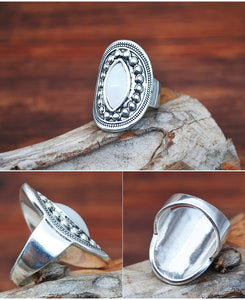 Bohemian 5pc Silver & Stone Ring Set