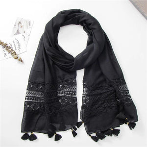 Bohemian Lace Inset Scarf