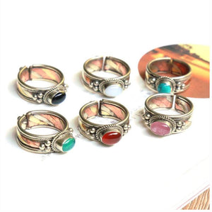 Indian Copper and Stone Open Rings
