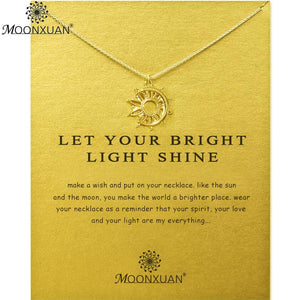 Minimalist Inspirational Sun & Moon or Lotus Necklace for the Free Spirited Woman