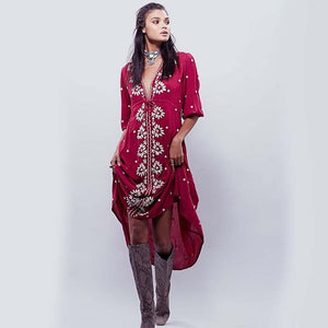 Beautifully Embroidered Bohemian Long Dress