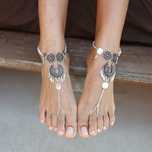Beautiful Authentic Tibetan Foot Jewelry - Anklet and Toe Chain